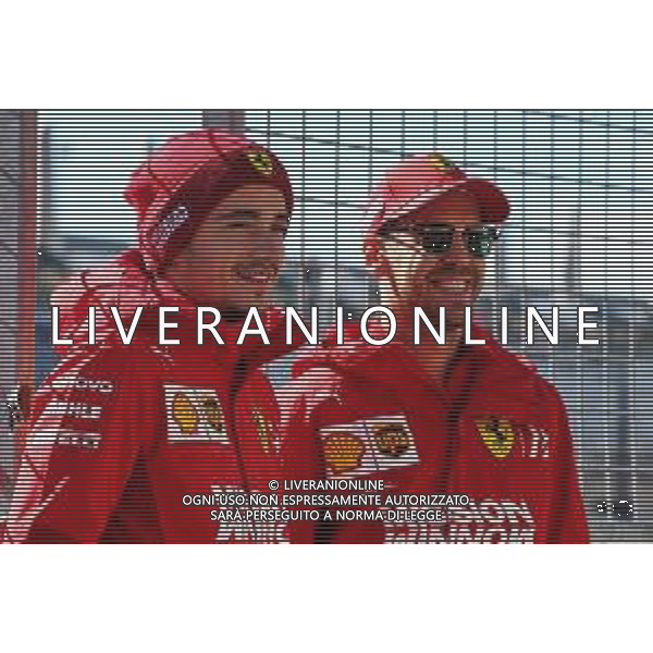 (L to R): Charles Leclerc (MON) Ferrari with team mate Sebastian Vettel (GER) Ferrari. 31.10.2019. Formula 1 World Championship, Rd 19, United States Grand Prix, Austin, Texas, USA, Preparation Day. AG ALDO LIVERANI SAS-ONLY ITALY