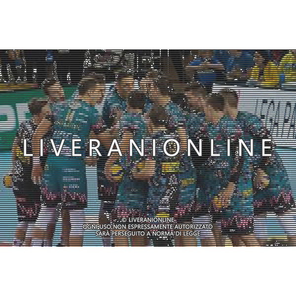 Volley Supercoppa Maschile Civitanova Marche, Italia 02/11/2019 Finale - Sir Safety Perugia vs Modena Volley Nella foto: sir safety conad prepartita FOTO ALESSIO MARINI-AG ALDO LIVERANI SAS
