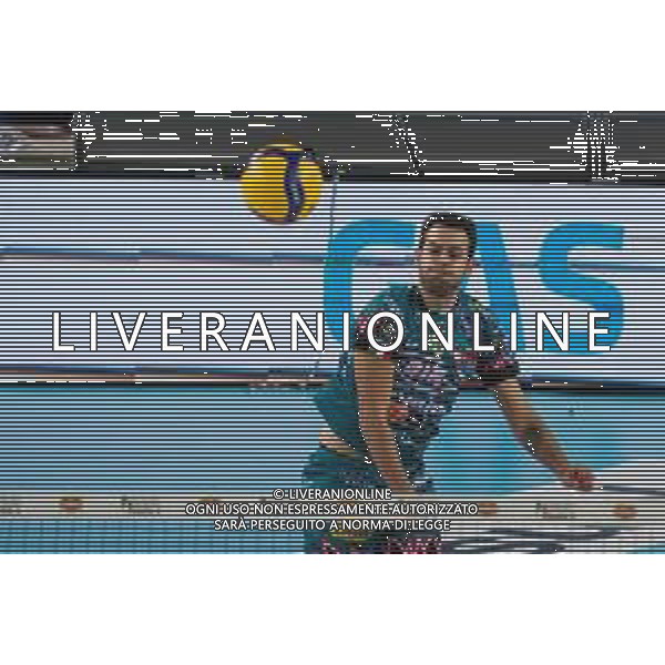 Volley Supercoppa Maschile Civitanova Marche, Italia 02/11/2019 Finale - Sir Safety Perugia vs Modena Volley Nella foto: giuliano de cecco (n.15 palleggiatore sir safety conad perugia) alla battuta