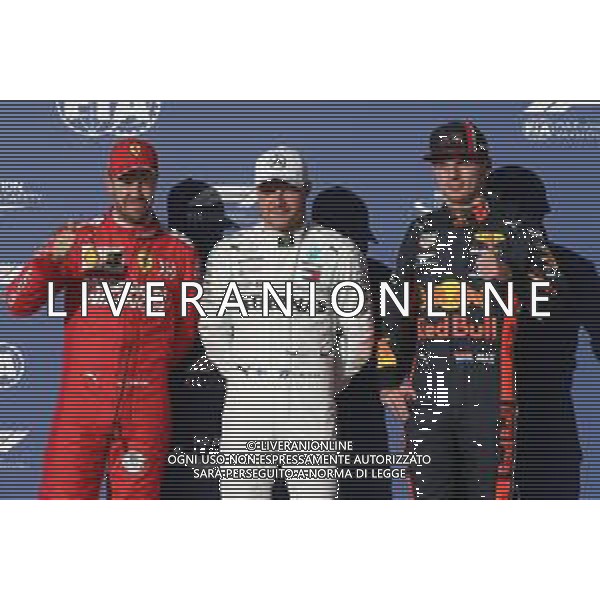 Pole for Valtteri Bottas (FIN) Mercedes AMG F1 W10, 2nd for Sebastian Vettel (GER) Ferrari SF90 and 3rd for Max Verstappen (NLD) Red Bull Racing RB15. 02.11.2019. Formula 1 World Championship, Rd 19, United States Grand Prix, Austin, Texas, USA, Qualifying Day. ©/AGENZIA ALDO LIVERANI Sas - ITALY ONLY EDITORIAL USE ONLY