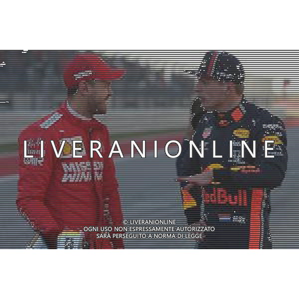Sebastian Vettel (GER) Ferrari SF90 and Max Verstappen (NLD) Red Bull Racing RB15. 02.11.2019. Formula 1 World Championship, Rd 19, United States Grand Prix, Austin, Texas, USA, Qualifying Day. @/AGENZIA ALDO LIVERANI Sas - ITALY ONLY EDITORIAL USE ONLY - - GP F1 USA PROVE UFFICIALI QUALIFICHE AUSTIN 02.11.2019