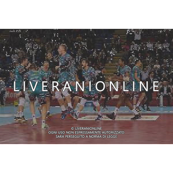 Volley Supercoppa Maschile Civitanova Marche, Italia 02/11/2019 Finale - Sir Safety Perugia vs Modena Volley Nella foto: sir esulta per lavittoria della del monte super coppa 2019 foto loris cerqueglini-aessio marini-ag aldo liverani sas