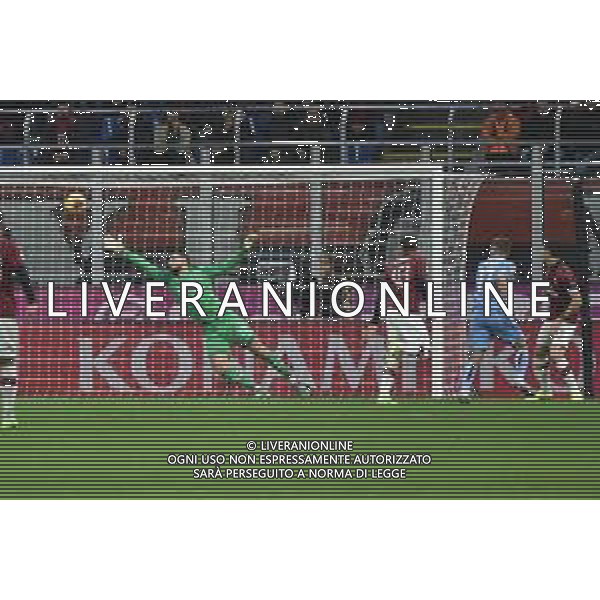 Immobile segna 1 a 0 Lazio Milan vs Lazio Campionato Serie A TIM - 11° giornata Milano 3-11-2019 Stadio Giuseppe Meazza - San Siro foto Roberto Garavaglia - ag. Aldo Liverani sas