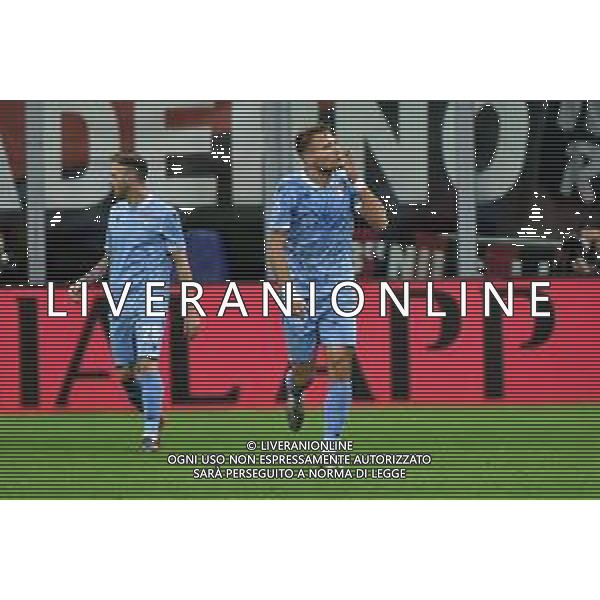 Immobile segna 1 a 0 Lazio Milan vs Lazio Campionato Serie A TIM - 11° giornata Milano 3-11-2019 Stadio Giuseppe Meazza - San Siro foto Roberto Garavaglia - ag. Aldo Liverani sas