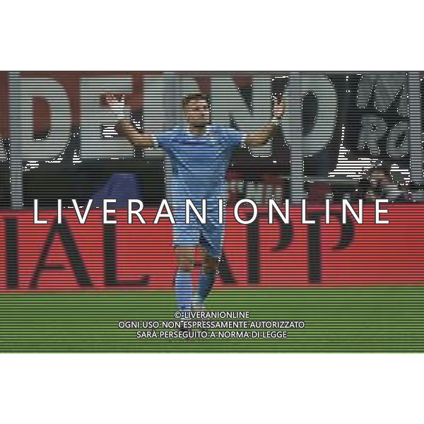 Immobile segna 1 a 0 Lazio Milan vs Lazio Campionato Serie A TIM - 11° giornata Milano 3-11-2019 Stadio Giuseppe Meazza - San Siro foto Roberto Garavaglia - ag. Aldo Liverani sas