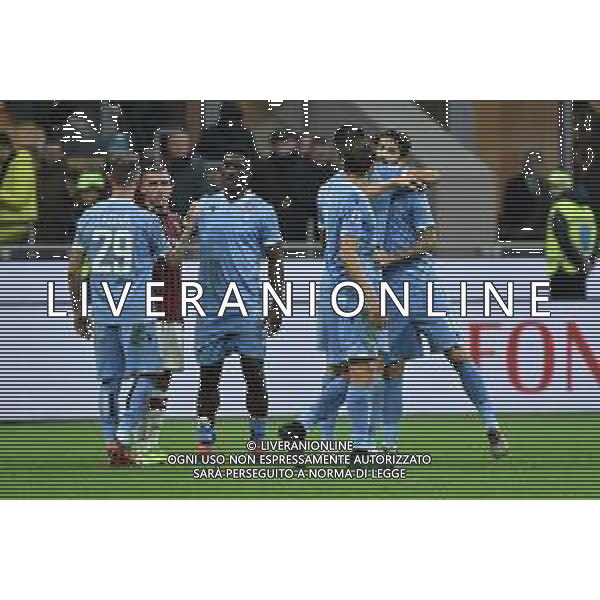 esultanza finale Lazio Milan vs Lazio Campionato Serie A TIM - 11° giornata Milano 3-11-2019 Stadio Giuseppe Meazza - San Siro foto Roberto Garavaglia - ag. Aldo Liverani sas