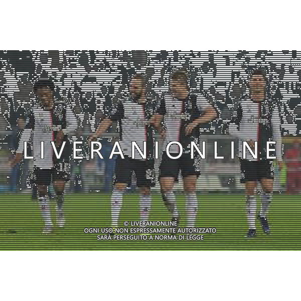 Torino 2.11.2019 Stadio Grande Torino ©Falzone/Agenzia Aldo Liverani Torino vs Juventus Serie A Tim 2019-20120 Nella foto : ESULTANZE FINALI JUAN CUADRADO-GONZALO HIGUAIN-MATTHIJS DE LIGT-CRISTIANO RONALDO