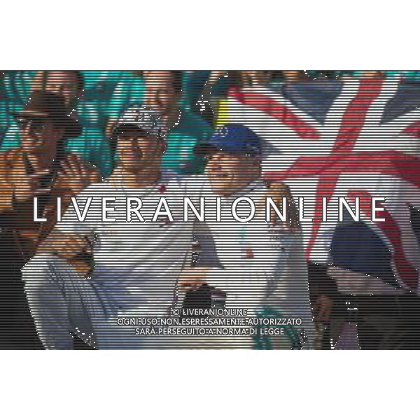 Lewis Hamilton (GBR) Mercedes AMG F1 celebrates his second position and World Championship with race winner Valtteri Bottas (FIN) Mercedes AMG F1 and the team. 03.11.2019. Formula 1 World Championship, Rd 19, United States Grand Prix, Austin, Texas, USA, Race Day. AG ALDO LIVERANI -ONLY ITALY