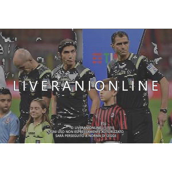 la terna arbitrale con al centro il direttore di gara Gianpaolo Calvarese di Teramo Milan vs Lazio Campionato Serie A TIM - 11° giornata Milano 3-11-2019 Stadio Giuseppe Meazza - San Siro foto Roberto Garavaglia - ag. Aldo Liverani sas