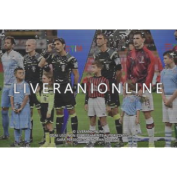 la terna arbitrale con al centro il direttore di gara Gianpaolo Calvarese di Teramo Milan vs Lazio Campionato Serie A TIM - 11° giornata Milano 3-11-2019 Stadio Giuseppe Meazza - San Siro foto Roberto Garavaglia - ag. Aldo Liverani sas