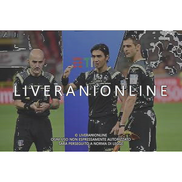 la terna arbitrale con al centro il direttore di gara Gianpaolo Calvarese di Teramo Milan vs Lazio Campionato Serie A TIM - 11° giornata Milano 3-11-2019 Stadio Giuseppe Meazza - San Siro foto Roberto Garavaglia - ag. Aldo Liverani sas