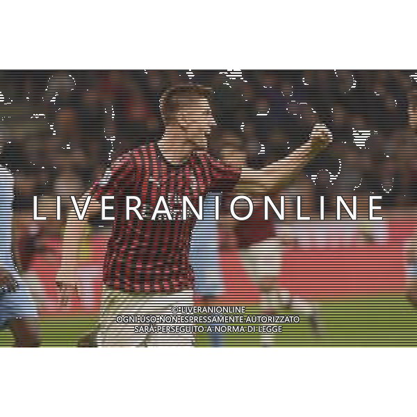 Krzysztof Piatek (Milan) esulta dopo il gol dell’1 a 1 Milan Milan vs Lazio Campionato Serie A TIM - 11° giornata Milano 3-11-2019 Stadio Giuseppe Meazza - San Siro foto Roberto Garavaglia - ag. Aldo Liverani sas