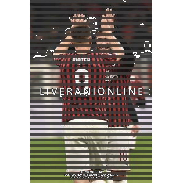 Krzysztof Piatek (Milan) SX e Theo Hernandez (Milan) DX Milan vs Lazio Campionato Serie A TIM - 11° giornata Milano 3-11-2019 Stadio Giuseppe Meazza - San Siro foto Roberto Garavaglia - ag. Aldo Liverani sas