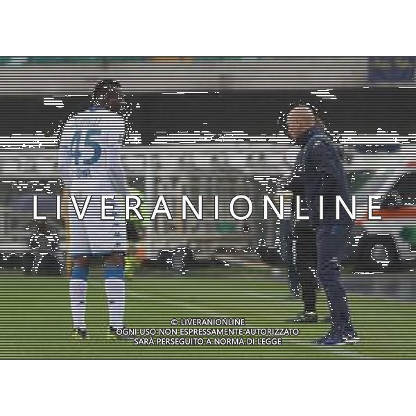 Mario Balotelli e Eugenio Corini allenatore del Brescia Calcio , Hellas Verona - Brescia partita di serie A, Verona 3 novembre 2019. AG ALDO LIVERANI SAS