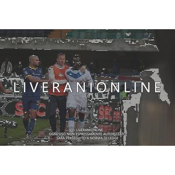 Mario Balotelli il gesto di stizza contro i cori dei tifosi s del Verona ,Hellas Verona - Brescia partita di serie A, Verona 3 novembre 2019. AG ALDO LIVERANI SAS