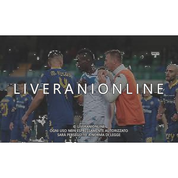Mario Balotelli il gesto di stizza contro i cori dei tifosi s del Verona ,Hellas Verona - Brescia partita di serie A, Verona 3 novembre 2019. AG ALDO LIVERANI SAS