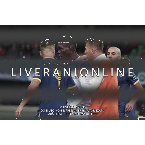 Mario Balotelli il gesto di stizza contro i cori dei tifosi s del Verona ,Hellas Verona - Brescia partita di serie A, Verona 3 novembre 2019. AG ALDO LIVERANI SAS