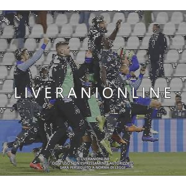 Spal - Sampdoria Campionato di Calcio Serie A TIM 04/11/2019 nella foto: \esultanza finale sampdoria ©Claudio Zamagni/Agenzia Aldo Liverani final exultation of sampdoria during Italian Serie A soccer match between S.P.A.L. Ferrara and S.S. SAMPDORIA at Ferrara Paolo Mazza Stadium on November 04 2019 photo credit by Claudio Zamagni/Aldo Liverani Photo Agency