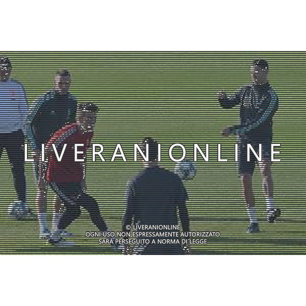 Torino 5.11.2019 Juventus Training Center Continassa ©Falzone/Agenzia Aldo Liverani Allenamento pre partita di Champions league Juventus vs Lokomotiv Mosca Nella foto: Gianluigi Buffon e Cristiano Ronaldo