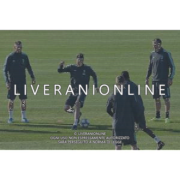 Torino 5.11.2019 Juventus Training Center Continassa ©Falzone/Agenzia Aldo Liverani Allenamento pre partita di Champions league Juventus vs Lokomotiv Mosca Nella foto: Cristiano Ronaldo con i compagni