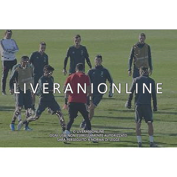 Torino 5.11.2019 Juventus Training Center Continassa ©Falzone/Agenzia Aldo Liverani Allenamento pre partita di Champions league Juventus vs Lokomotiv Mosca Nella foto: Cristiano Ronaldo con i compagni