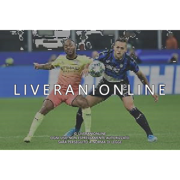 Raheem Sterling (Manchester City) SX e Rafael Toloi (Atalanta) DX Atalanta vs Manchester City UEFA Champions League fase a gironi 4° giornata gruppo C Milano 6-11-2019 Stadio Giuseppe Meazza - San Siro foto Roberto Garavaglia - ag. Aldo Liverani sas