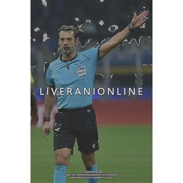 l’arbitro Aleksei Kulbakov (BLR) Atalanta vs Manchester City UEFA Champions League fase a gironi 4° giornata gruppo C Milano 6-11-2019 Stadio Giuseppe Meazza - San Siro foto Roberto Garavaglia - ag. Aldo Liverani sas