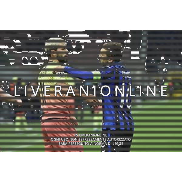 Sergio Aguero (Manchester City) SX e Alejandro Gomez (Atalanta) DX Atalanta vs Manchester City UEFA Champions League fase a gironi 4° giornata gruppo C Milano 6-11-2019 Stadio Giuseppe Meazza - San Siro foto Roberto Garavaglia - ag. Aldo Liverani sas