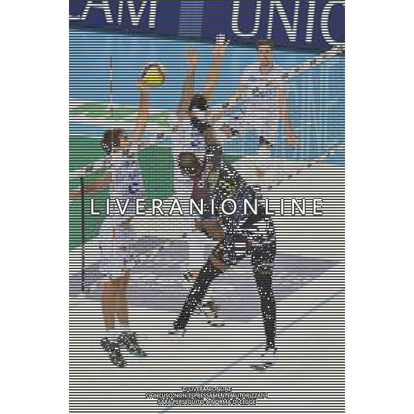 Campionato Italiano di Volley Superlega Serie A 2019/2020 Civitanova, Italia 07/11/2019 Cucine Lube Civitanova vs Top Volley Latina Nella foto: Schiacciata Leal Yoandy (Cucine Lube Civitanova) FOTO ROBERTO BARTOMEOLI-ALESSIO MARINI-AG ALDO LIVERANI SAS