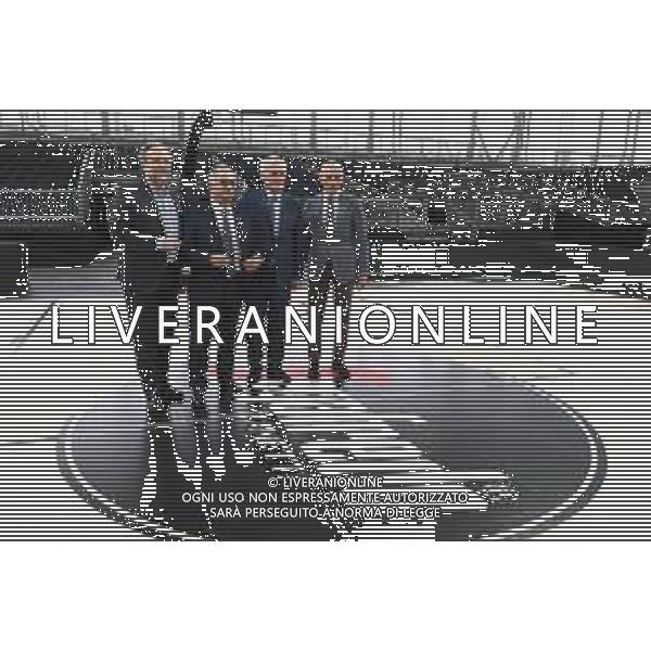 Evento Padiglione 30 Fiera Bologna, Italia 08/11/2019 Presentazione e inaugurazione struttura basket Virtus Segafredo Nella foto: 081119 - Presentazione e inaugurazione struttura campo da basket Virtus Segafredo al padiglione 30 della fiera - da sinistra ANTONIO BRUZZONE (BOLOGNAFIERE), SERMASI (PRESIDENTE VIRTUS), MASSIMO ZANETTI (PADRONE DELLA VIRTUS), LUCA BARALDI AD VIRTUS ©Alessio Marini/AGENZIA ALDO LIVERANI SAS