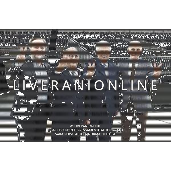Evento Padiglione 30 Fiera Bologna, Italia 08/11/2019 Presentazione e inaugurazione struttura basket Virtus Segafredo Nella foto: 081119 - Presentazione e inaugurazione struttura campo da basket Virtus Segafredo al padiglione 30 della fiera - da sinistra ANTONIO BRUZZONE (BOLOGNAFIERE), SERMASI (PRESIDENTE VIRTUS), MASSIMO ZANETTI (PADRONE DELLA VIRTUS), LUCA BARALDI AD VIRTUS ©Alessio Marini/AGENZIA ALDO LIVERANI SAS