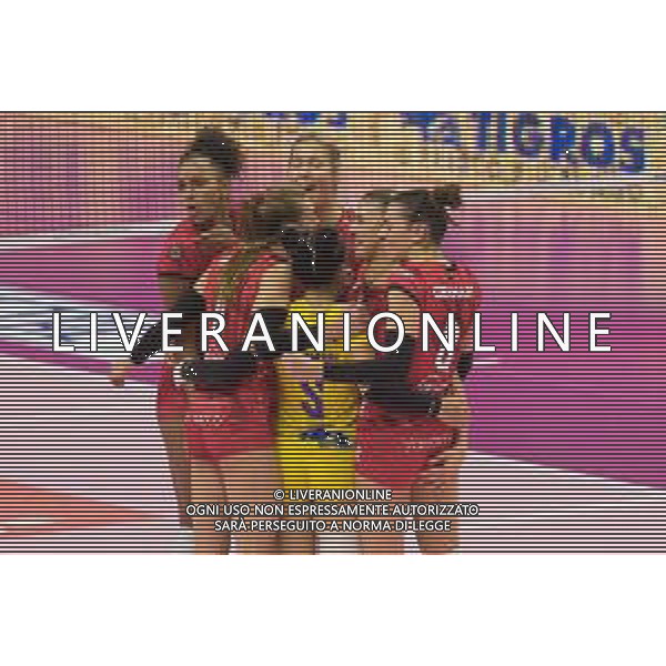 Campionato Italiano di Volley Serie A1 Femminile 2019/2020 Busto Arsizio, Italia 10/11/2019 Unet E-Work Busto Arsizio vs Golden Tulip Volalto 2.0 Caserta Nella foto: esultanza - Unet E-Work Busto Arsizio (UYBA) FOTO ELISA CALABRESE-ALESSIO MARINI-AG ALDO LIVERANI SAS