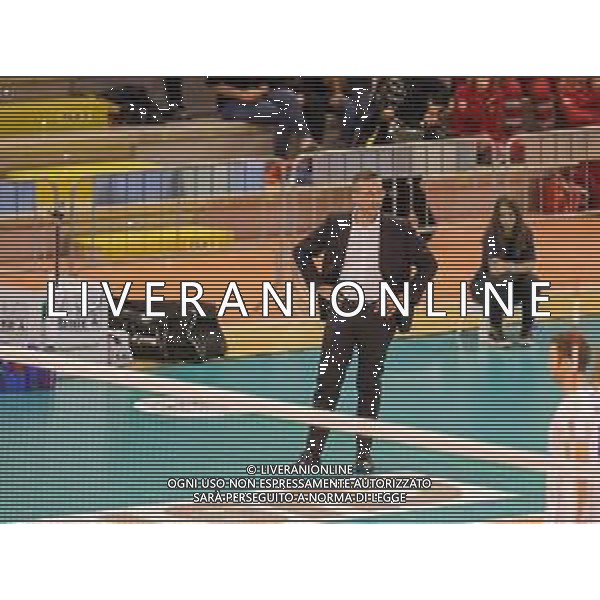 Campionato Italiano di Volley Superlega Serie A 2019/2020 Latina, Italia 10/11/2019 Top Volley Latina vs Vero Volley Monza Nella foto: coach Lorenzo Tubertini Top Volley Latina 