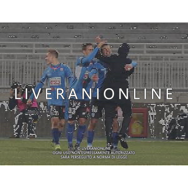 Novara 10-11-2019 Stadio Silvio Piola- Campionato Lega Pro Gir A - 14° giornata Novara-Como nella foto: Bancheri Simone Bortolussi Mattia esultanza foto Antonio Saia - Ag. Aldo Liverani sas