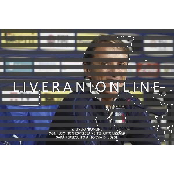 Raduno della Nazionale Italiana di Calcio a Corverciano prima delle sfide contro Bosnia e Armenia 11/11/2019 - nella foto: Mister Roberto Mancini in conferenza stampa ©Claudio Zamagni/Agenzia Aldo Liverani s.a.s.