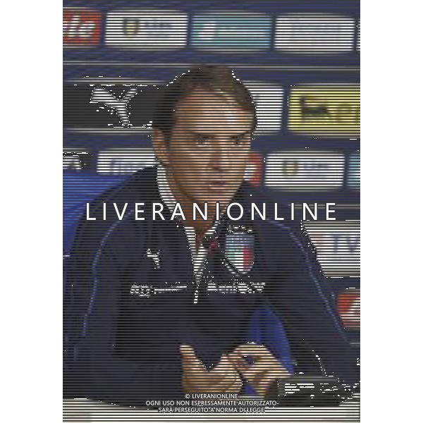 Raduno della Nazionale Italiana di Calcio a Corverciano prima delle sfide contro Bosnia e Armenia 11/11/2019 - nella foto: Mister Roberto Mancini in conferenza stampa ©Claudio Zamagni/Agenzia Aldo Liverani s.a.s.