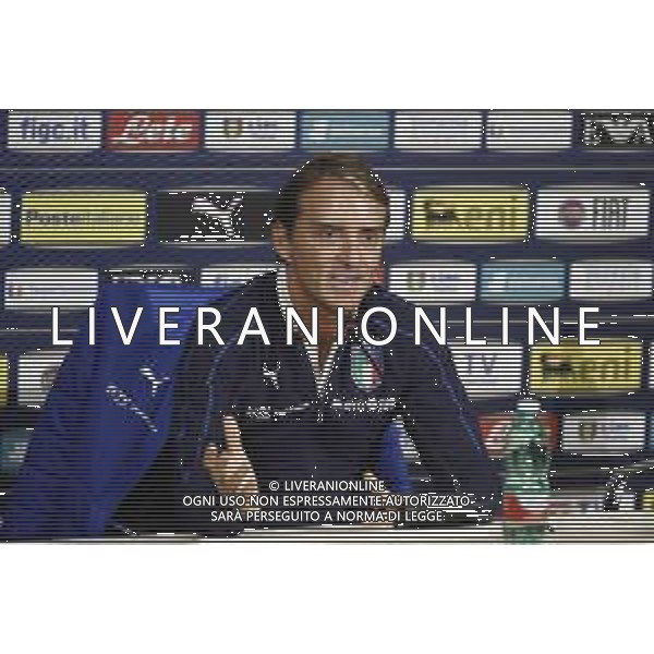 Raduno della Nazionale Italiana di Calcio a Corverciano prima delle sfide contro Bosnia e Armenia 11/11/2019 - nella foto: Mister Roberto Mancini in conferenza stampa ©Claudio Zamagni/Agenzia Aldo Liverani s.a.s.