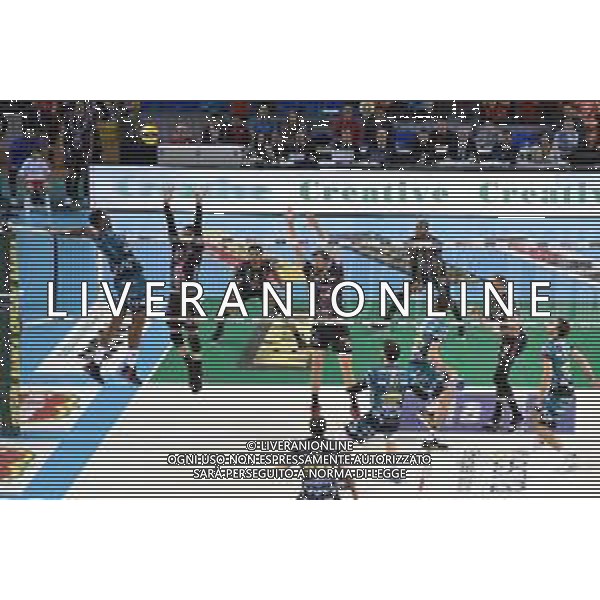 Campionato Italiano di Volley Superlega Serie A 2019/2020 Civitanova, Italia 10/11/2019 Cucine Lube Civitanova vs Sir Safety Conad Perugia Nella foto: Leon Venero Wilfredo (Sir Safety Conad Perugia) schiaccia in elevazione FOTO ROBERTO BARTOMEOLI-ALESSIO MARINI-AG ALDO LIVERANI SAS