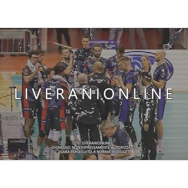 Campionato Italiano di Volley Superlega Serie A 2019/2020 Latina, Italia 10/11/2019 Top Volley Latina vs Vero Volley Monza Nella foto: time out Vero Volley Monza FOTO LUIGI MARIANI-ALESSIO MARINI-AG ALDO LIVERANI SAS