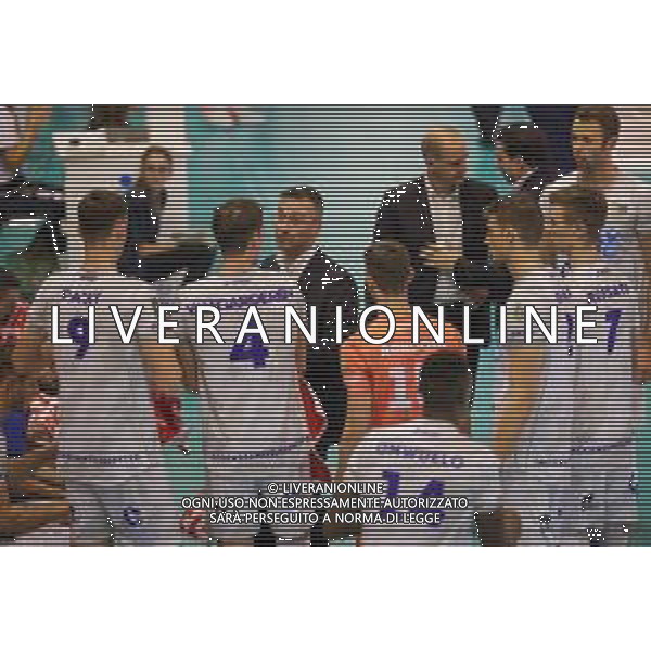 Campionato Italiano di Volley Superlega Serie A 2019/2020 Latina, Italia 10/11/2019 Top Volley Latina vs Vero Volley Monza Nella foto: time out Top Volley Latina FOTO LUIGI MARIANI-ALESSIO MARINI-AG ALDO LIVERANI SAS