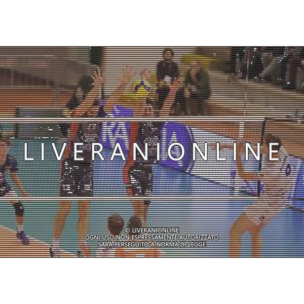 Campionato Italiano di Volley Superlega Serie A 2019/2020 Latina, Italia 10/11/2019 Top Volley Latina vs Vero Volley Monza Nella foto: muro Vero Volley Monza FOTO LUIGI MARIANI-ALESSIO MARINI-AG ALDO LIVERANI SAS