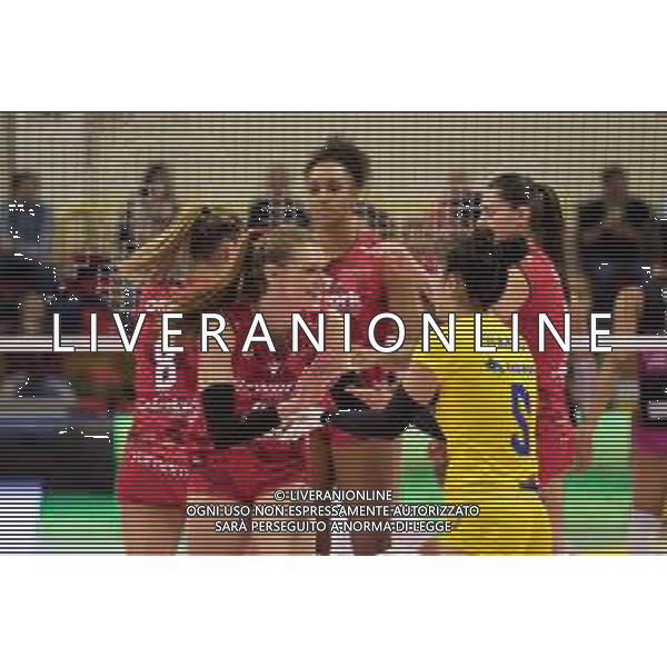 Campionato Italiano di Volley Serie A1 Femminile 2019/2020 Busto Arsizio, Italia 10/11/2019 Unet E-Work Busto Arsizio vs Golden Tulip Volalto 2.0 Caserta Nella foto: esultanza - Unet E-Work Busto Arsizio (UYBA) FOTO ELISA CALABRESE-ALESSIO MARINI-AG ALDO LIVERANI SAS