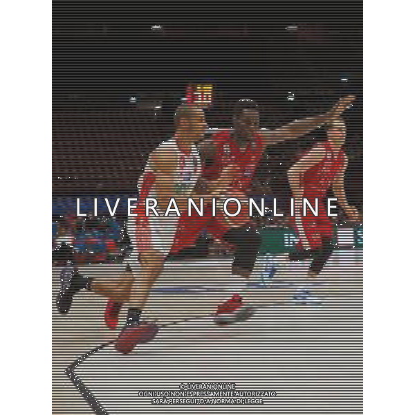Campionato di Basket Serie A 2019/2020 Milano, Italia 11/11/2019 AX Armani Exchange Olimpia Milano vs OriOra Pistoia Nella foto: Salumu di Pistoia ostacolato da Biligha dell’AX Armani Milano foto savino paolella-alessio marini-ag aldo liverani sas