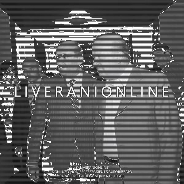 RETROSPETTIVA UMBERTO LENZINI PRESIDENTE LAZIO CALCIO NELLA FOTO UMBERTO LENZINI PRESIDENTE LAZIO CALCIO NELL\'ANNO 1973 CON ORFEO PIANELLI PRESIDENTE DEL TORINO CALCIO AG ALDO LIVERANI SAS