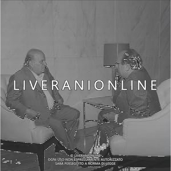 RETROSPETTIVA UMBERTO LENZINI PRESIDENTE LAZIO CALCIO NELLA FOTO UMBERTO LENZINI PRESIDENTE LAZIO CALCIO NELL\'ANNO 1973 CON ORFEO PIANELLI PRESIDENTE DEL TORINO CALCIO AG ALDO LIVERANI SAS
