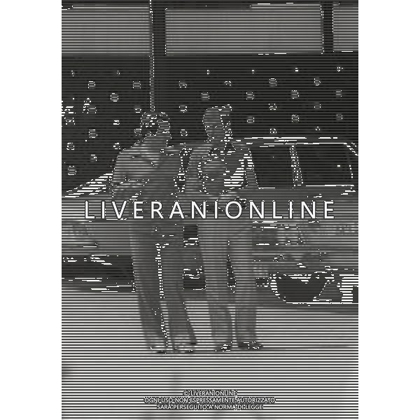 RETROSPETTIVA ITALO ALLODI DIRIGENTE SPORTIVO NELLA FOTO ITALO ALLODI NELL\'ANNO 1974 AI MONDIALI DELLA NAZIONALE ITALIANA IN GERMANIA CON FRANCO CARRARO AG ALDO LIVERANI SAS
