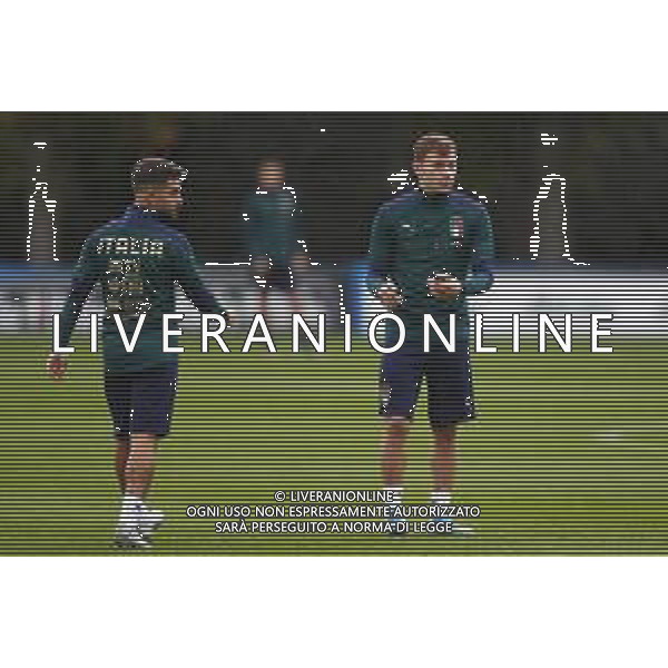 Raduno della Nazionale Italiana di Calcio a Corverciano prima delle sfide contro Bosnia e Armenia 11/11/2019 - nella foto: lorenzo insigne e nicolo\' barella ©Claudio Zamagni/Agenzia Aldo Liverani s.a.s.