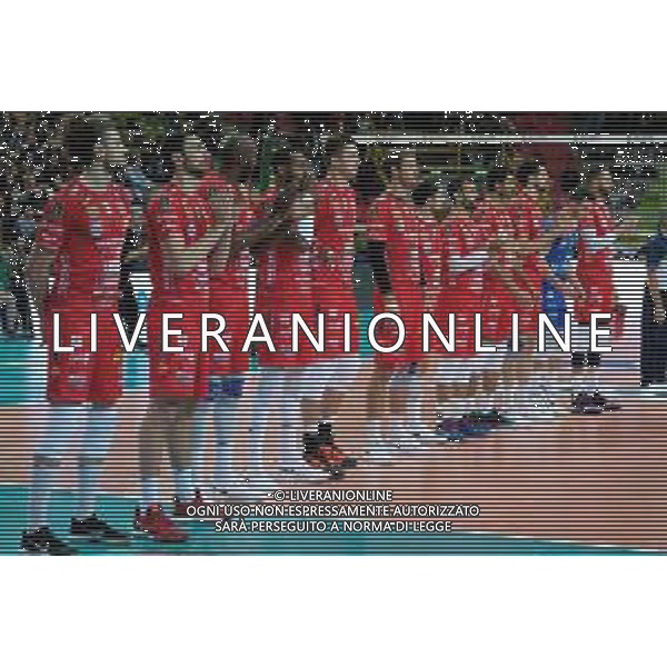Campionato Italiano di Volley Superlega Serie A 2019/2020 Verona, Italia 13/11/2019 Calzedonia Verona - Cucine Lube Civitanova Nella foto: Line-up Civitanova Lube. FOTO ROBERTO TOMMASINI-ALESSIO MARINI-AG ALDO LIVERANI SAS