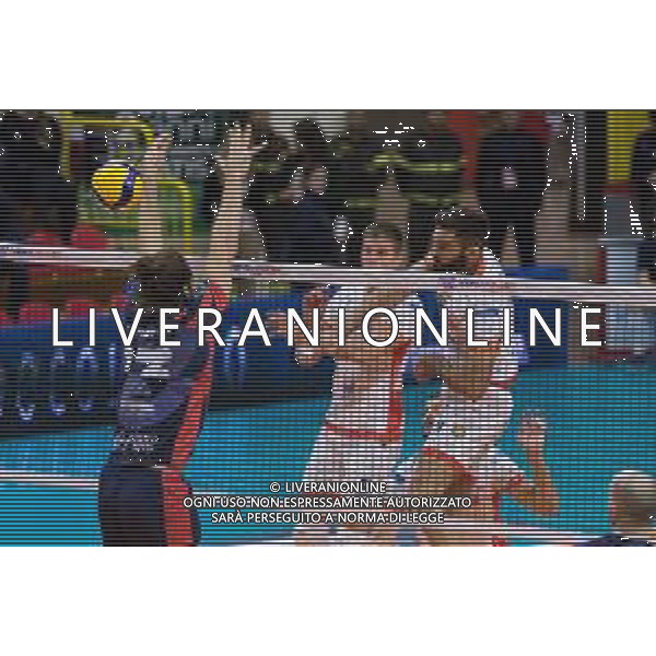 Campionato Italiano di Volley Superlega Serie A 2019/2020 Monza, Italia 13/11/2019 Vero Volley Monza vs Consar Ravenna Nella foto: schiacciata di Matteo Bortolozzo (Consar Ravenna) FOTO ELISA CALABRESE-ALESSIO MARINI- AG ALDO LIVERANI SAS