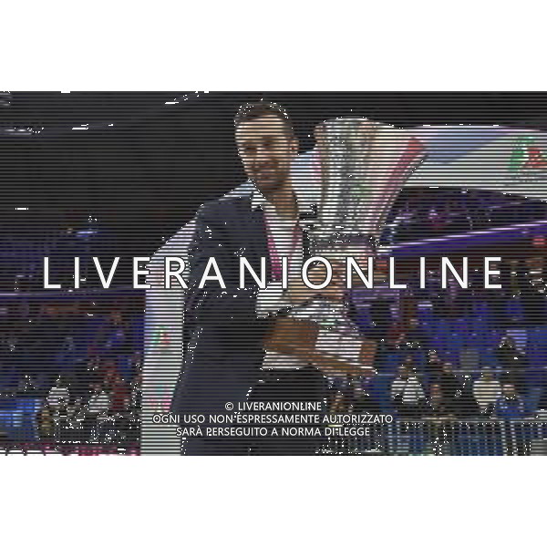 Santarelli Daniele allenatore Conegliano- Esultanza - premiazione Imoco Volley Conegliano vs Igor Gorgonzola Novara Supercoppa Italiana 2019 pallavolo femminile Allianz Cluod PalaLido - Milano 16-11-2019 foto Roberto Garavaglia - ag. Aldo Liverani sas